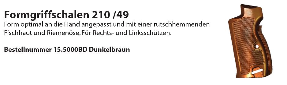 Wyss Waffen Wyss Formgriffschalen Pist49 SIG P210 mit Riemenöse dunkelbraun