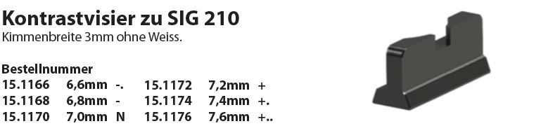 Wyss Kontrastvisier zu SIG P210 7.0mm N