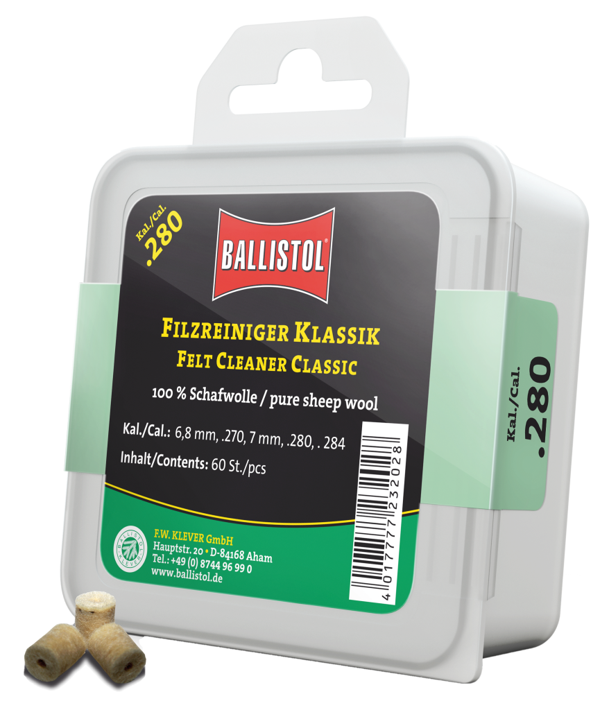 Ballistol Filzreiniger Klassik, Kal. .280, 60 Stk. (für Kal. 6.8mm, .270, 7mm, .280, .284)