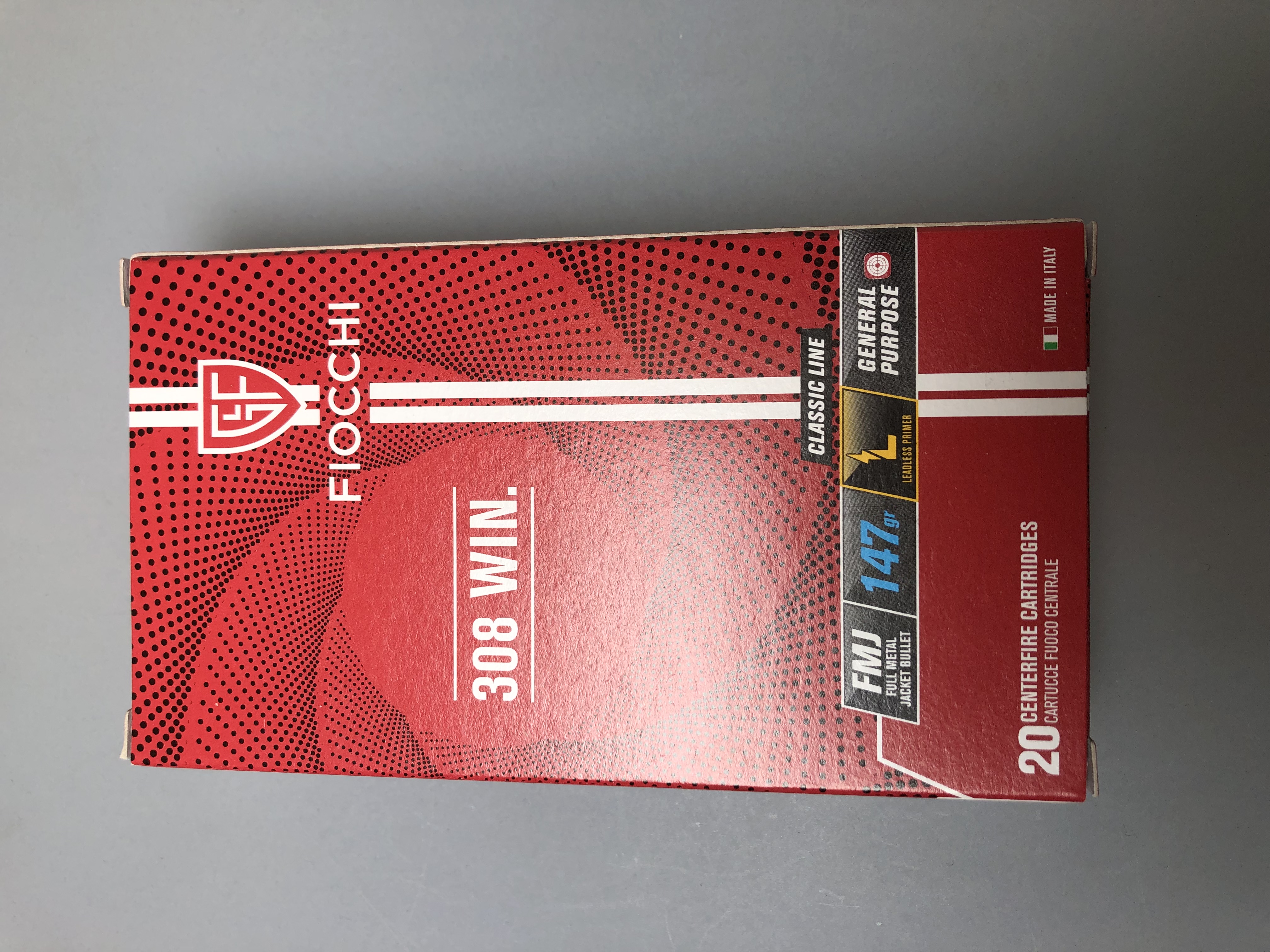Munition Fiocchi FMJ - Full metal jacket 147gr/9.5g .308 Win. (7.62x51)