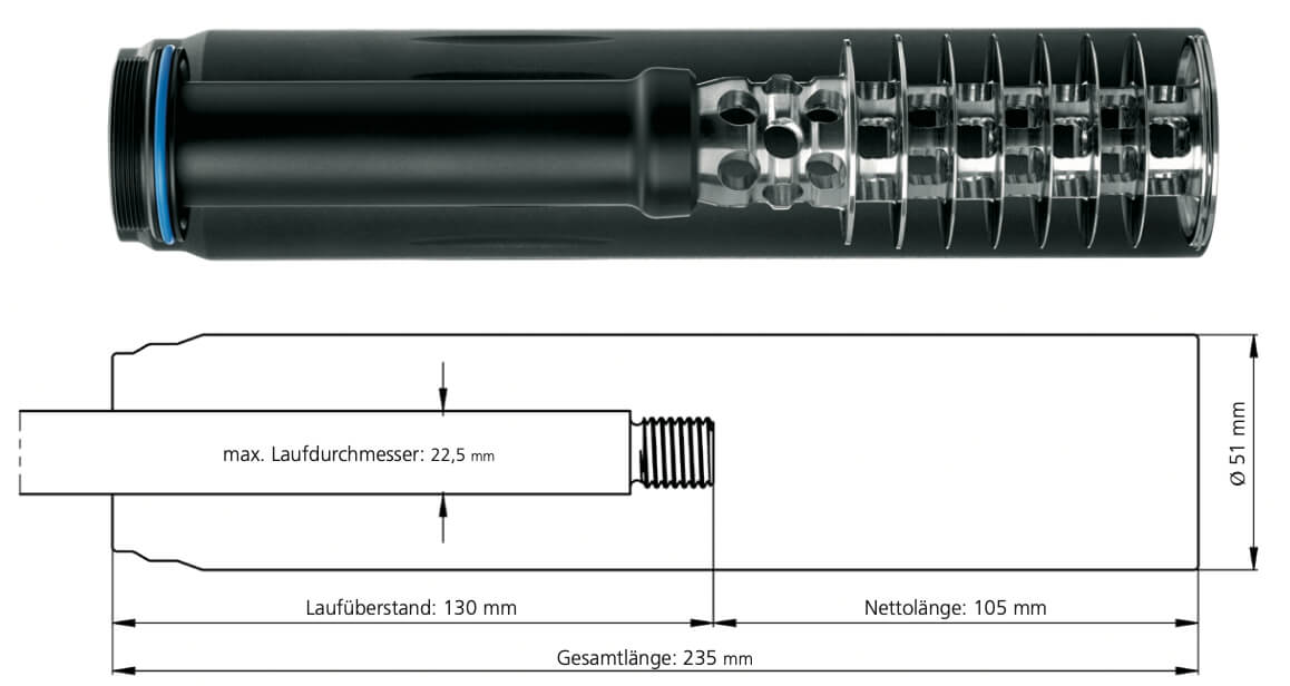 Schalldämpfer ERA SILENCER SOB 2S .30 mit ERA®LOC