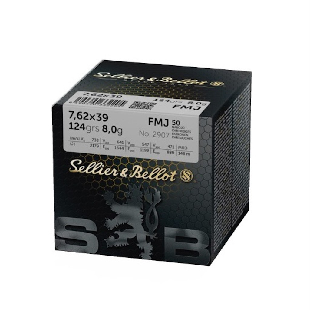 Munition Sellier&Bellot FMJ 124grs/8.0g 7.62x39