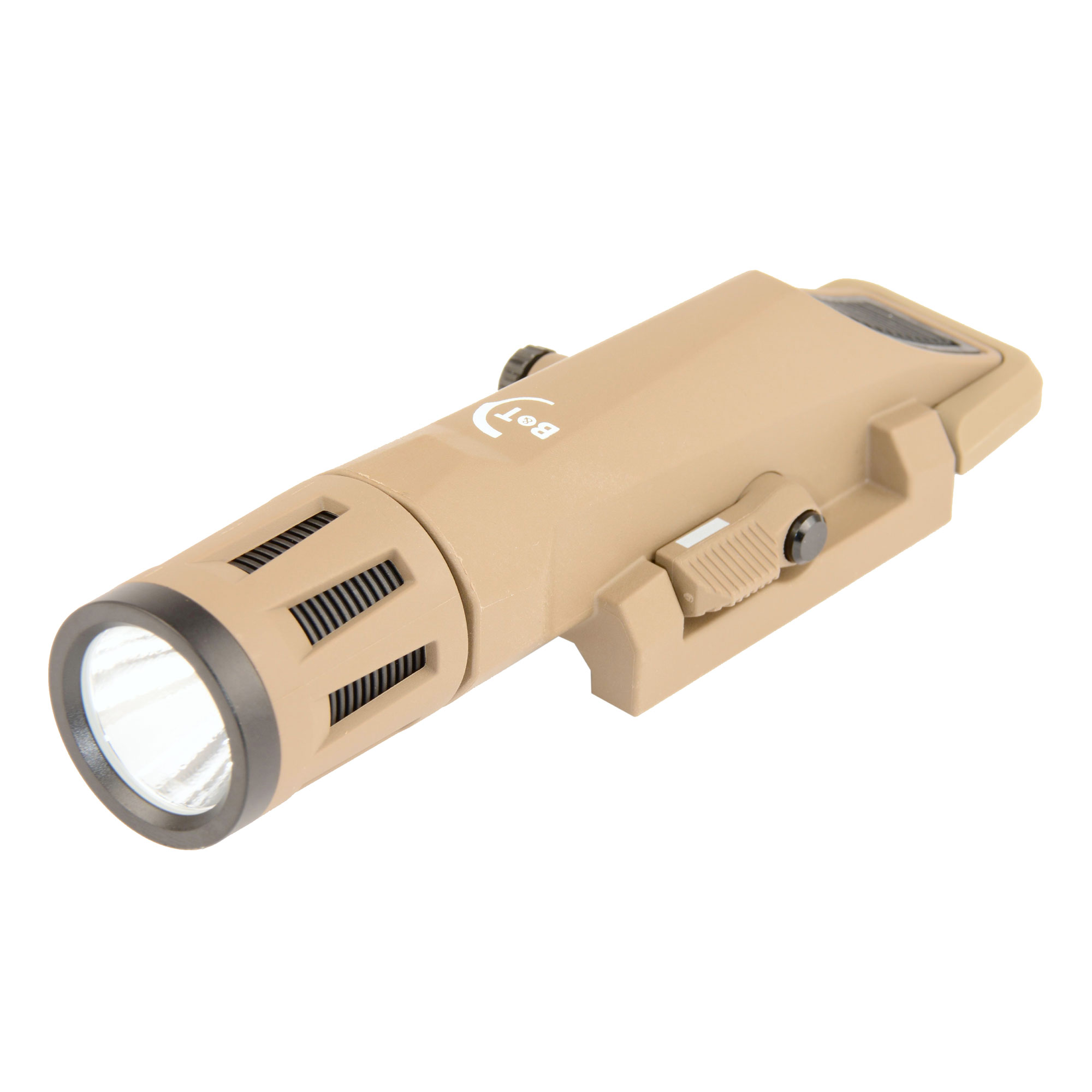 Taktische-Lampe B&T AG WML GEN-2 FDE (1xCR123) , mit Weisslicht , Dauerlicht, Kurzzeitlicht, Stroboskop, 400 Lumen