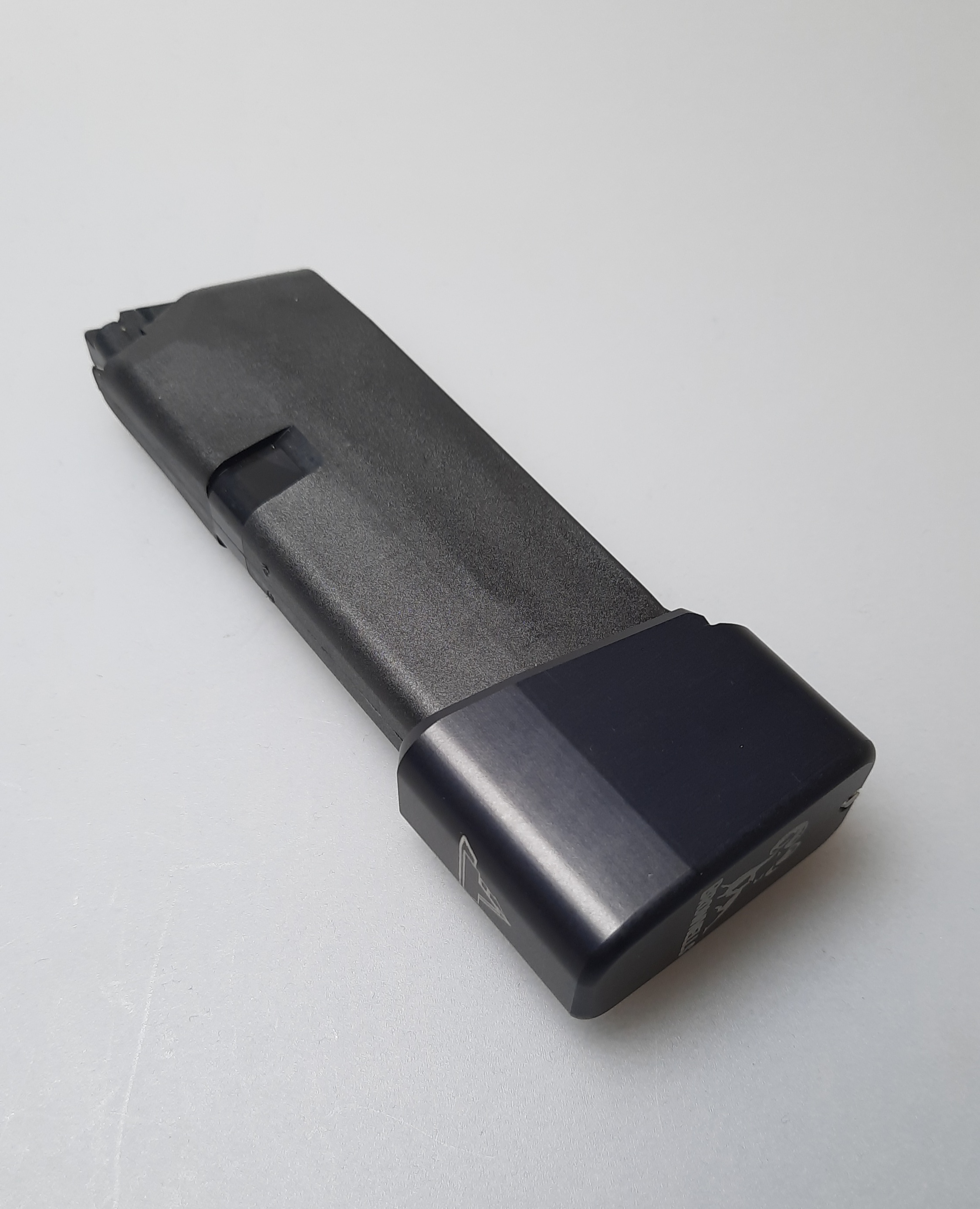 Magazin Glock G43 mit Taran Tactical / Brownells Magazinboden +3,  9mm Para 9 Patronen, black