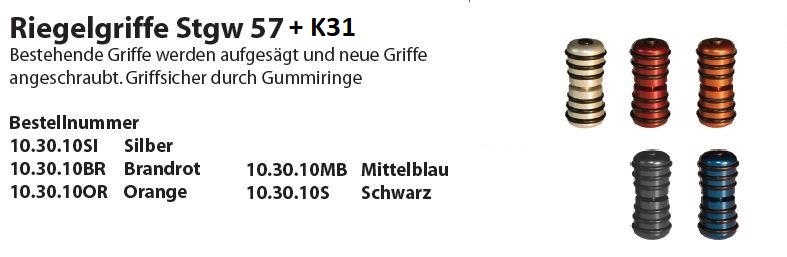 Riegelgriff Wyss Waffen Stgw57 / K31 brandrot