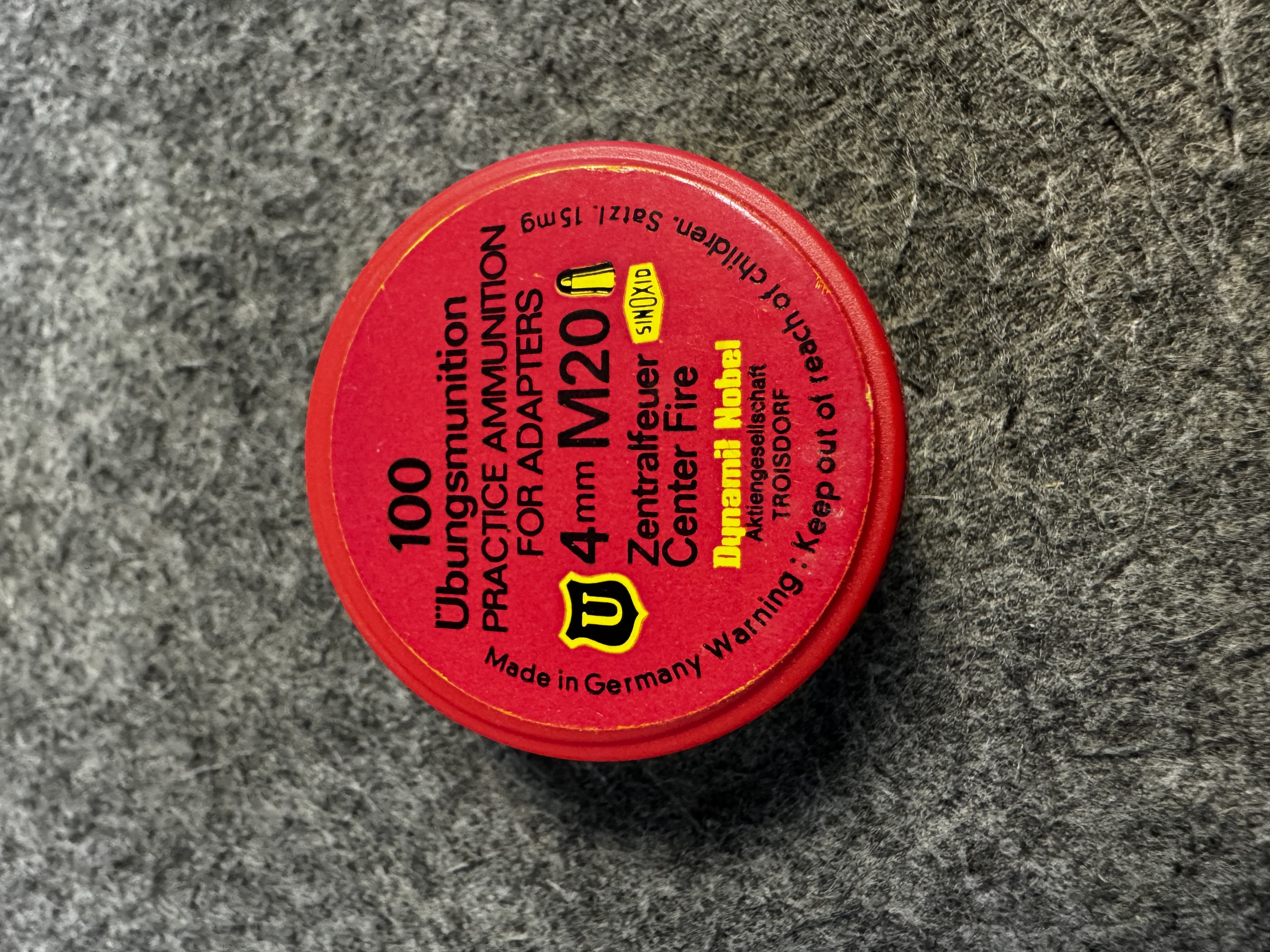 Munition RWS 4mm M20 Zentralfeuer