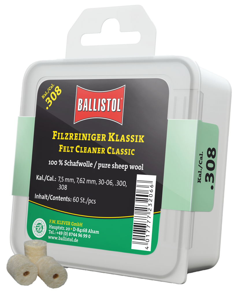 Ballistol Filzreiniger Klassik, Kal. .308, 60 Stk. (für Kal. 7.5mm, 7.62mm, 30-06, .300, .308)