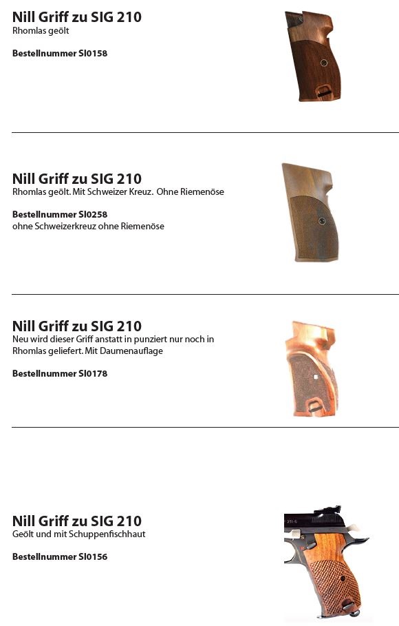Wyss Griffschalen Nill SIG P210
