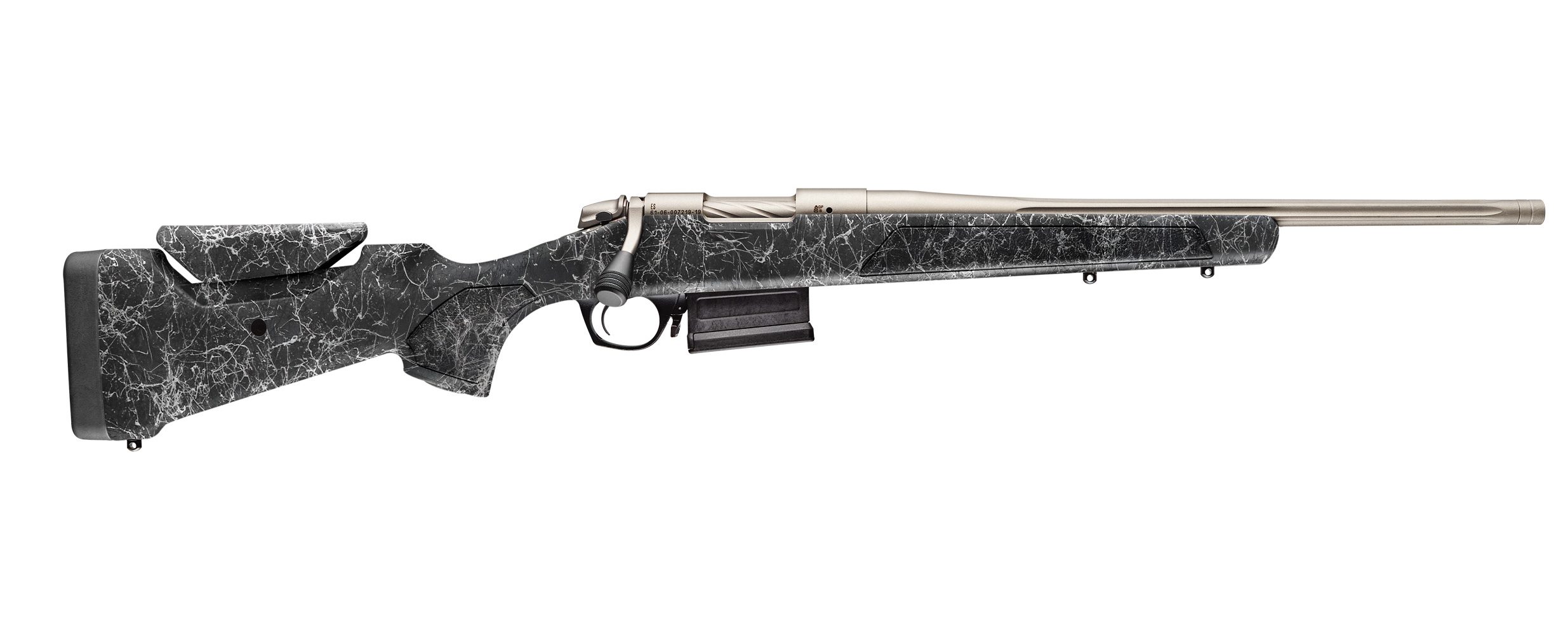 Repetierer Bergara B14 Sierra Stainless .223 Rem. , LL18"/460mm, verst.Backe, MG 5/8x24UNEF, 7+1 Magazin