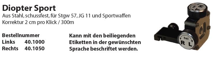 Wyss Diopter Sport für Stgw57, JG11, Sportwaffen