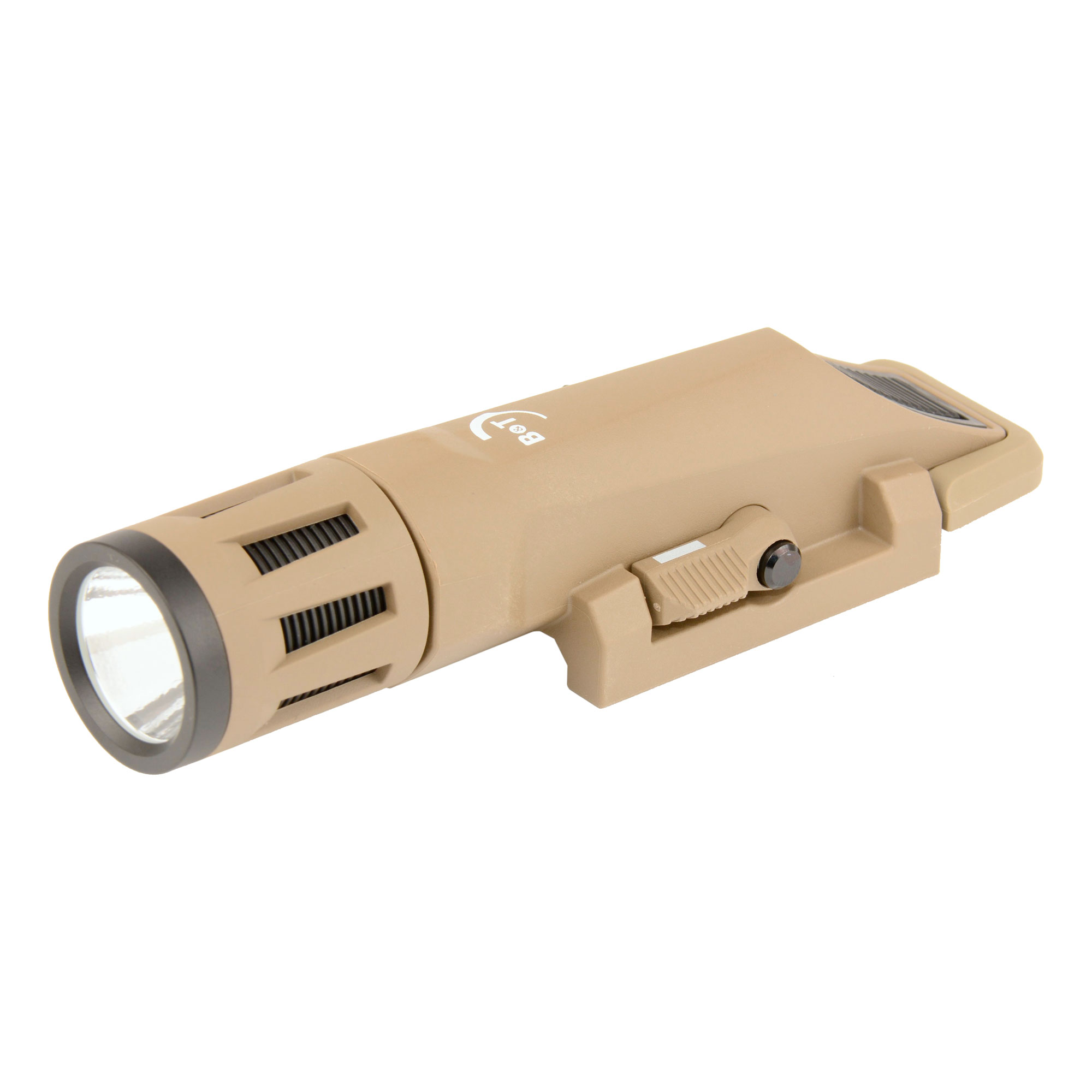Taktische-Lampe B&T AG WML GEN-2 FDE (2xCR123) , mit Weisslicht , Dauerlicht, Kurzzeitlicht, Stroboskop, 800Lumen