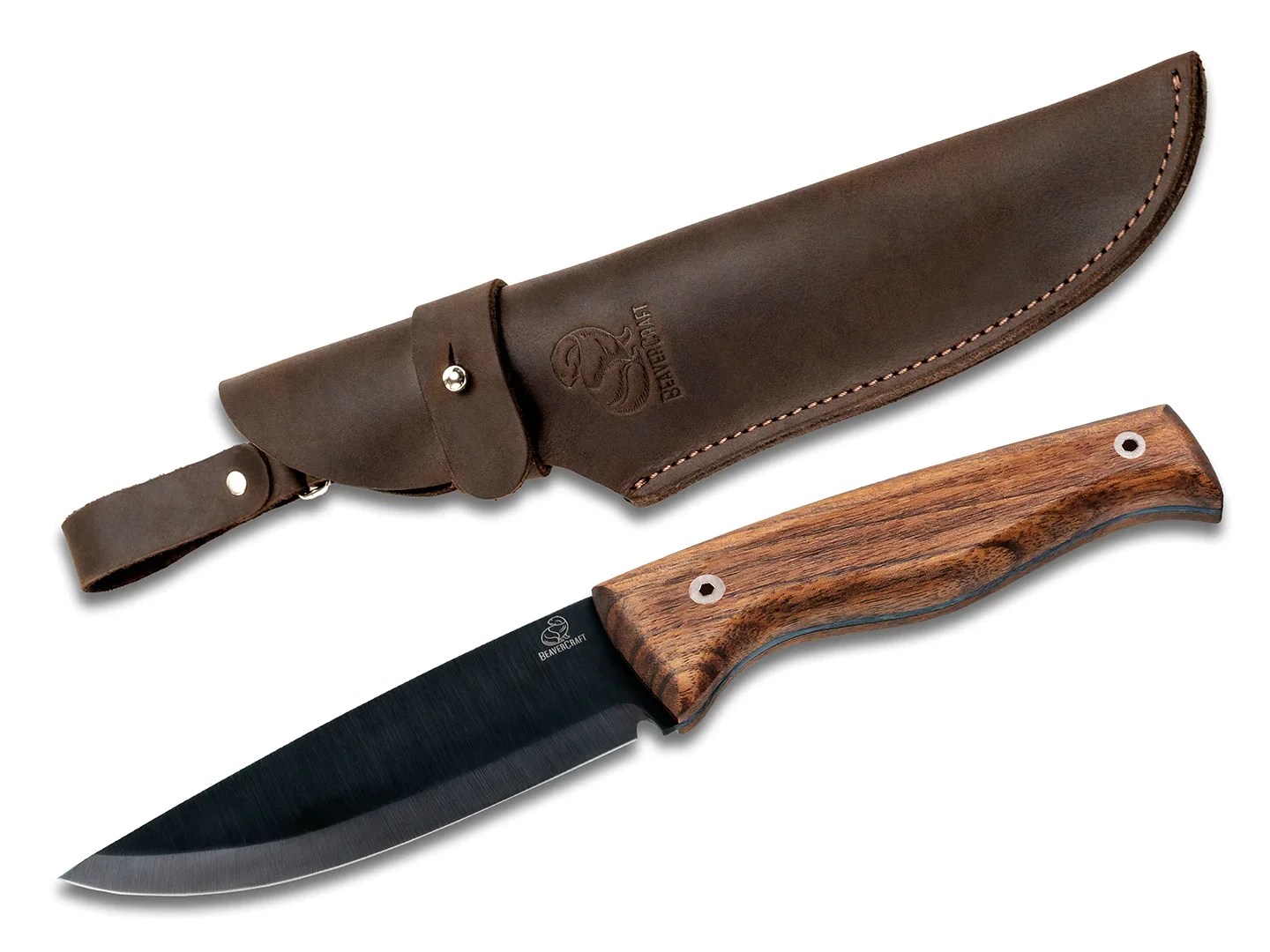 BeaverCraft Bushcraft Knife Carbon, Griff Wallnuss