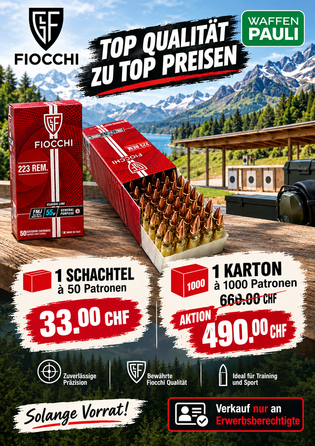 Munition Fiocchi VM  3.6g / 55gr .223 Rem.
