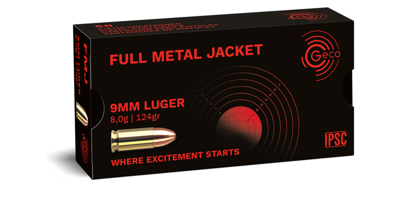 Munition Geco FMJ 8.0gr / 124grs 9mm Para