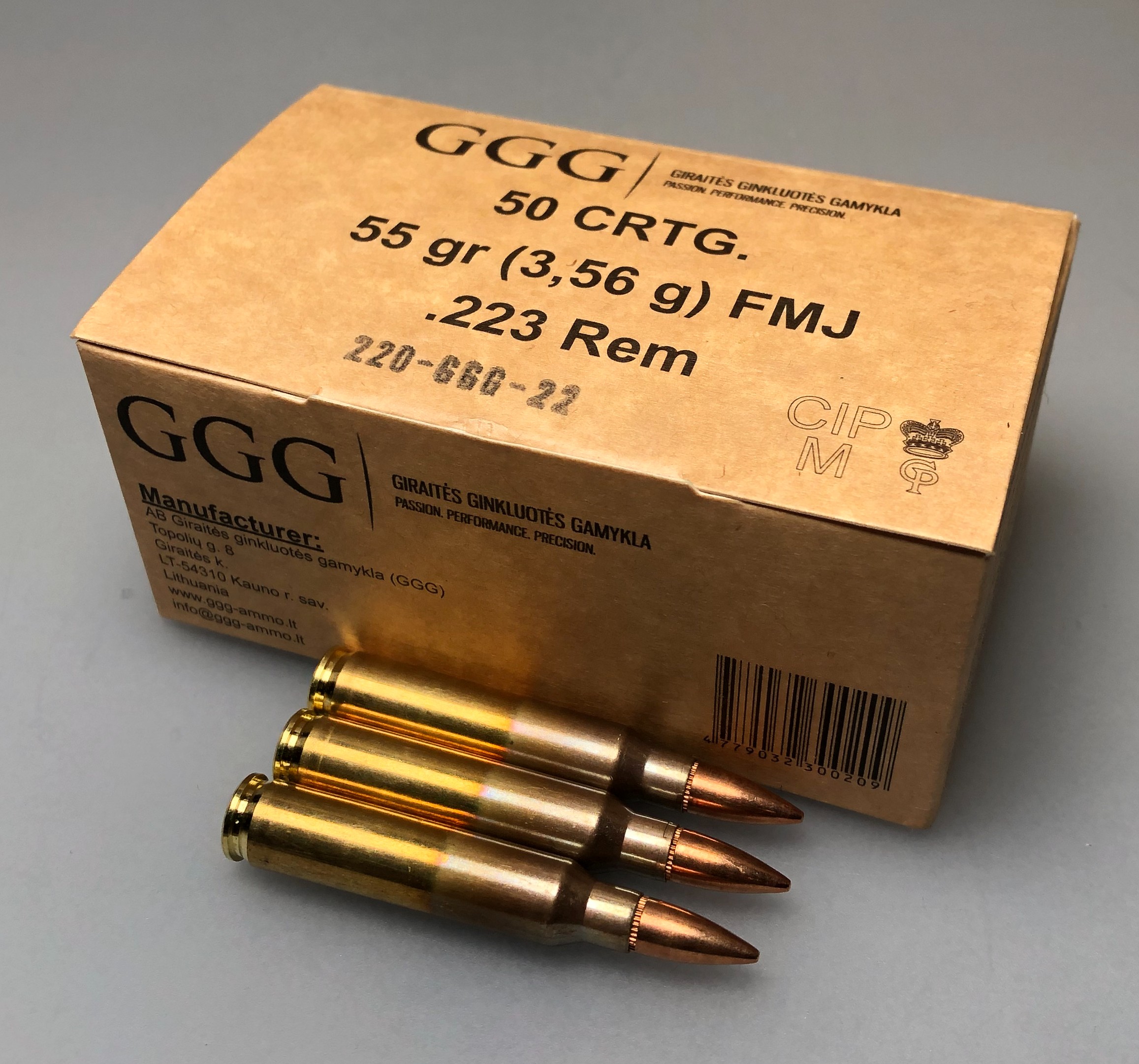 Munition GGG FMJ 55gr .223 Rem.