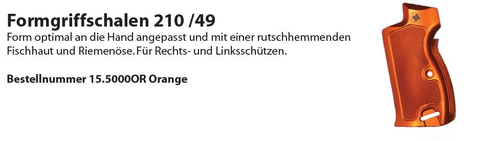 Wyss Formgriffschalen Pist49 SIG P210 mit Riemenöse orange