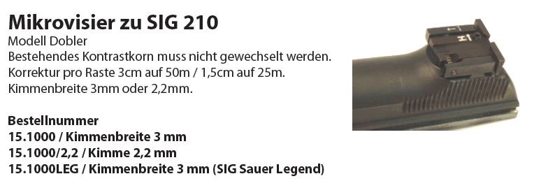 Wyss Waffen Wyss Mikrovisier Modell Dobler SIG P210 3mm für SIG P210 Legend