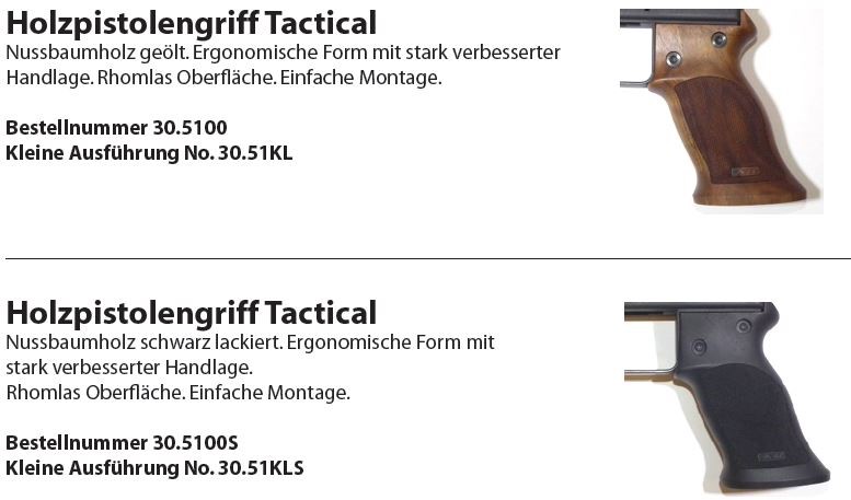 Wyss Holzpistolengriff Tactical Stgw57